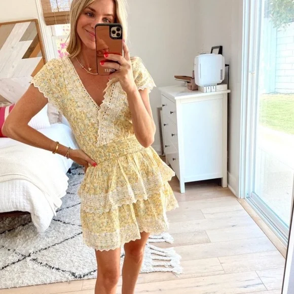 AEO Floral  With Embroidery Wrap Mini Dress - Picture 3 of 6